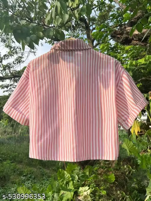 Verticle Striped Half Shirt