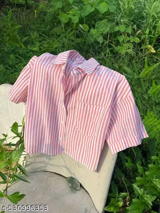 Verticle Striped Half Shirt