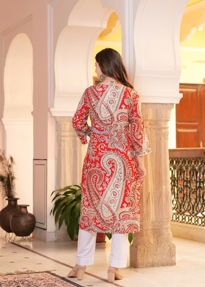 KHUHA CARRY KURTA RED